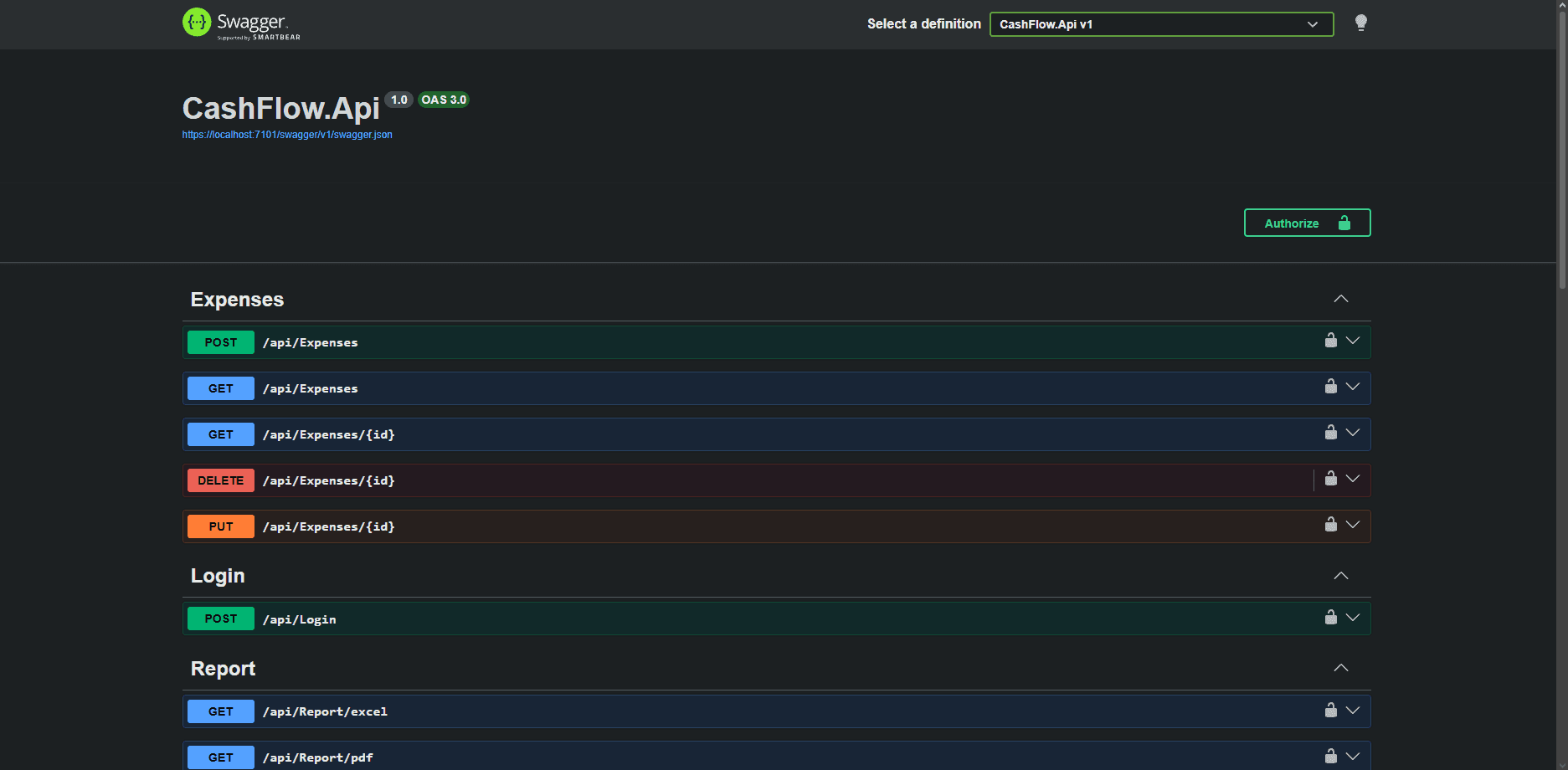 Capa do projeto API CashFlow - Curso C#